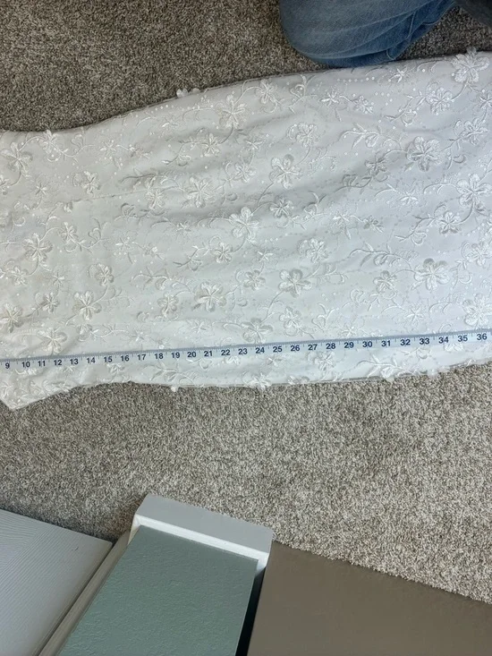 Adrianna Papell white sequins Floral V-Neck Sheath Dress - Picture 8 of 12